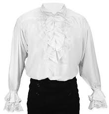 Black And White Fashion Men Bellamy Shirt White Blouse Man Victorian Shirt White Frilly Blouse