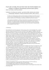 Jüngere kinder sind somit nicht strafmündig. Pdf Frech Oder Schuldig Wie Das Recht Uber Die Strafmundigkeit Der Kinder Denkt In England Deutschland Und Australien