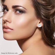 Buy D'Joy Diamond Accent and Enameled Flower Stud Earrings in Platinum Over  Sterling Silver at ShopLC.