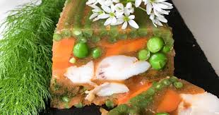 Terrine De Joue De Lotte Et Petits Legumes En Gelee Recette Par Chef Simon Recette Terrine De Poisson Terrine Recette Poisson
