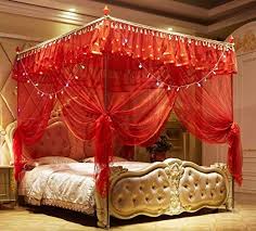 Check spelling or type a new query. Nattey 4 Corner Bed Curtain Canopy Net Canopies Queen Red Queen Canopy Bed Curtains Red Bedding