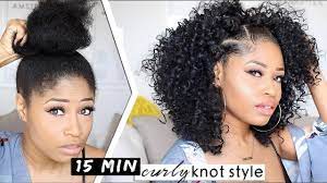 Easy 15 Min Knotted Curly Style Hair How To Video Black Hair Information Curly Hair Styles Easy Natural Hair Styles Hair Videos