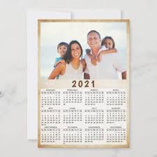 Modern 2021 Full Year Calendar Photo Family Holiday Card Zazzle Com In 2020 Photo Calendar Family Holiday Cards Holiday Cards