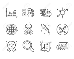 set of education icons such as bitcoin chart chemistry pipette