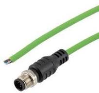 ShowMeCables M12 5 Position A-code Male to Open Sensor Actuator Signal  Cable, Industrial Drag Chain PUR, 22AWG, IP67 Waterproof, Green, 5M