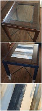 Replaced Glass Top End Table With Wood Panels And Distressed Each By Chalk Painting Sanding And Staining For A Different Look With Images Glass Top Table
