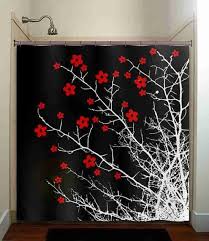 Red Black And White Shower Curtains Red Shower Curtains Tree Shower Curtains White Shower Curtain
