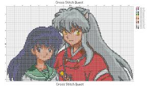 This free valentine cross stitch pattern and matching floss thread holders are a handy cute addition to your stash. Free Inuyasha And Kagome Cross Stitch Pattern Cross Stitch Quest