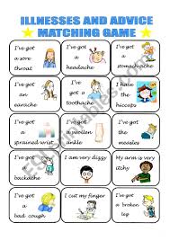 Learn new vocabulary vocabulary training: Illnesses And Advice Esl Worksheet By An43