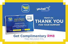 Promotion is only applicable to reload transaction via tng ewallet reload pin purchased over the counter. Touch N Go Complimentary Reward Youbeli Com