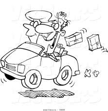 Our online collection of easy and adult coloring pages feature the best pictures. Vector Of A Cartoon Couple In A Car Dropping Packages Outlined Coloring Page By Toonaday 19684