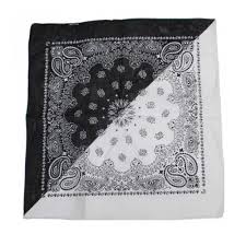 zacs alter ego paisley cotton half half bandana black white