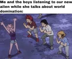 When We Think The Alien Is Talking Facts But Is Just Screaming How It S Gonna Destroy Earth Visit Inst4g My Hero My Hero Academia Memes Funny Memes