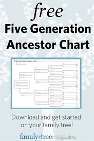 Free Forms Five Generation Ancestor Chart Family