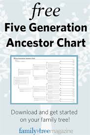 free forms five generation ancestor chart family