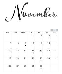 November 2018 Printable Calendar Template Print Free Calendar Free Calendar Template Calendar Printables November Printable Calendar