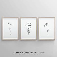 Black And White Flower Framed Wall Art Set Of 3 Black And White Art Prints Minimalist Wall Art Prints Modern Floral Flowers Poster Set 3 Piece Wall Decor Plants Zen Peace In 2020 Etsy Wall Art Minimalist Wall