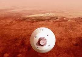 An illustration of nasa's perseverance rover landing safely on mars. Xsswqkzp4ozvlm