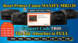 Waste ink absorber nearly filled. Cara Reset Printer Canon Maxify Mb2120 Support Code 5b00 The Ink Absorber Is Full Reset Counter Youtube