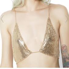 Everlasting gold 14k gold twist bangle bracelet. Dolls Kill Tops Moneypenny Gold Chain Bra Poshmark