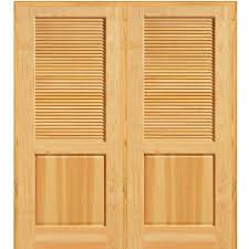 Mmi Door 72 In X 80 In Half Louver 1 Panel Unfinished Pine Wood Left Hand Active Double Prehung Interior Door Z022660l The Home Depot Prehung Interior Doors Doors Interior Prehung Interior French Doors