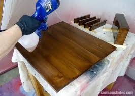 Spray Polyurethane Rather Than Brush For Professional Looking Diy Furniture Diy Wine Bar Diy Furniture Painting Furniture Diy