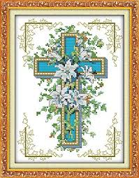 Suitable for kids 10+ and adults. Amazon Com Cross Stitch Stamped Kits Pre Printed Cross Stitching Starter Patterns For Beginner Kids Or Adults Embroidery Needlepoint Kits The Cross Lily