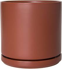 My plant's base does not quite fall in perfectly in the ceramic pot. Ceramic Planter Pot With Drainage Hole And Saucer Indoor Cylinder Round Planter Pot 10 Inch Pottery Red Terracotta Walmart Com Walmart Com