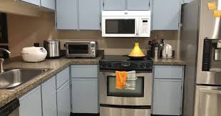 After Old 80s Melamine Kitchen Painted Steel Blue Weekend Project No Hardware Added Kitchen Paint Kitchen Kitchen Cabinets