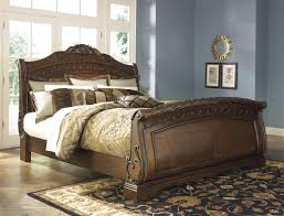 The canopy bed features a removable canopy atop four majestic columns and an upholstered headboard, providing. Ashley North Shore B553 King Size Sleigh Bedroom Set 3pcs In Dark Brown B553 78 76 79 193 2 Set 3