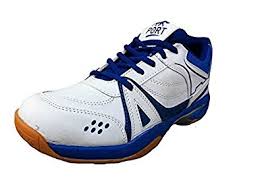 Port Womens Hi Tec White Blue Pu Badminton Shoes Amazon In