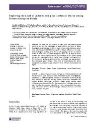 Menyediakan perkhidmatan hemodialisis yang terbaik. Pdf Exploring The Level Of Understanding The Content Of Quran Among Diverse Groups Of People Saadah Abd Rahman Hishomudin Ahmad And Hazleena Baharun Academia Edu