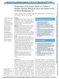Performance of the Parent Report of Children's Abilities–Revised (PARCA-R)  versus the Bayley Scales of Infant Development II