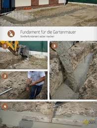Fundament Fur Die Gartenmauer Streifenfundament Selber Machen Anleitung Tipps Vom Maurer Betonieren Diybook At Gartenmauer Streifenfundament Gartenmauern