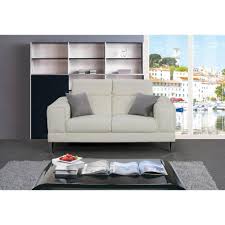 Cadre en bois + rembourrage en tissu ●dimensions totales : Canape Fixe Confortable Design Au Meilleur Prix Canape 2 Places En Polyurethane Ronco Polyurethane Blanc Casse Inside75