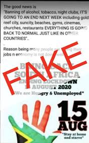 Fake News Coronavirus Covid 19 South African Government