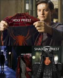 Shadow Priest Spider Man Throwing Away Classic Costume And Putting On Black Suit Know Your Meme