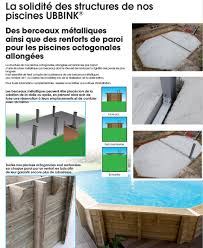 Piscine Bois Ocea Ubbink 355x550cm H120cm Liner Bleu Sable Gris