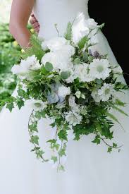 White And Green Natural Asymmetrical Bridal Bouquet Green And White Wedding Flowers White Wedding Flowers White Wedding Bouquets