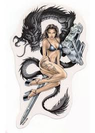 So, why not explore swirls on your leg area. Hot Girl With Japanese Dragon Tattoo Design