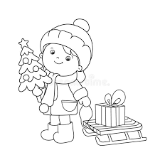 contour de page coloration fille avec des cadeaux a l arbre noel an neuf livre coloriage pour enfants illustration vecteur du salutation dessin 114525706 gravity falls france