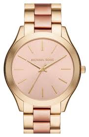 Michael Kors Women S 42mm Stainless Steel Slim Runway Bracelet Watch Michael Kors Slim Runway Bracelet Watch 42mm Michael Kors Rose Gold Michael Kors Jewelry Michael Kors
