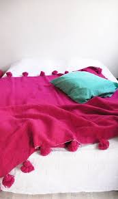 Check spelling or type a new query. Berber Moroccan Bedspread With Pom Poms Fuchsia Moroccan Craft