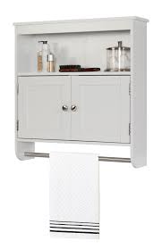Do you assume bathroom storage wall cabinet with towel bar seems nice? Bathroom Ideas White Polished Wood Bathroom Storage Cabinet With Open Shelf And Towel Bar