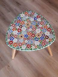 Mosaic Coffee Table Cute Glass Table Flower Mosaic Small Table Floral Table Garden Decor Home Decor Art Stunning Wood Table End Bedside In 2020 Mosaic Coffee Table Mosaic Furniture Mosaic Table