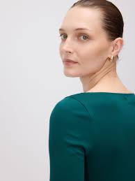 Cotton long sleeve T-shirt COLOUR teal green