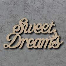 This mdf piece features a pale pink color covered with lots of shimmering glitter. Sweet Dreams Craft Sign