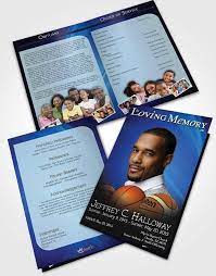 Basketball Lover Light Bifold Order Of Service Obituary Templates Obituaries Template Order Of Service Funeral Programs