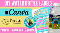 DIY Mini Water Bottle Labels Tutorial | Canva + Cricut Print Then Cut