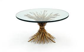 Mcguire style glass top rectangular rattan coffee table. Glass And Brass Italian Coffee Table Sheaf Of Wheat Base Original 3 4 Glass Retro Inferno
